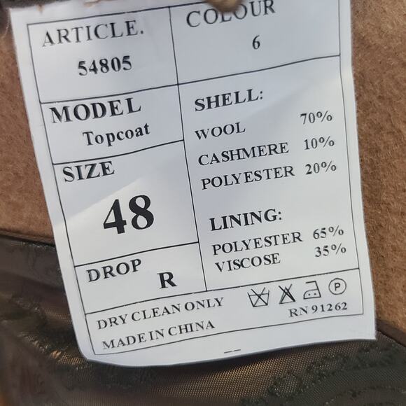 Mantoni men's Italian wool & cashmere brown Size 48r Old Money Capsule Classic - Picture 7 of 11